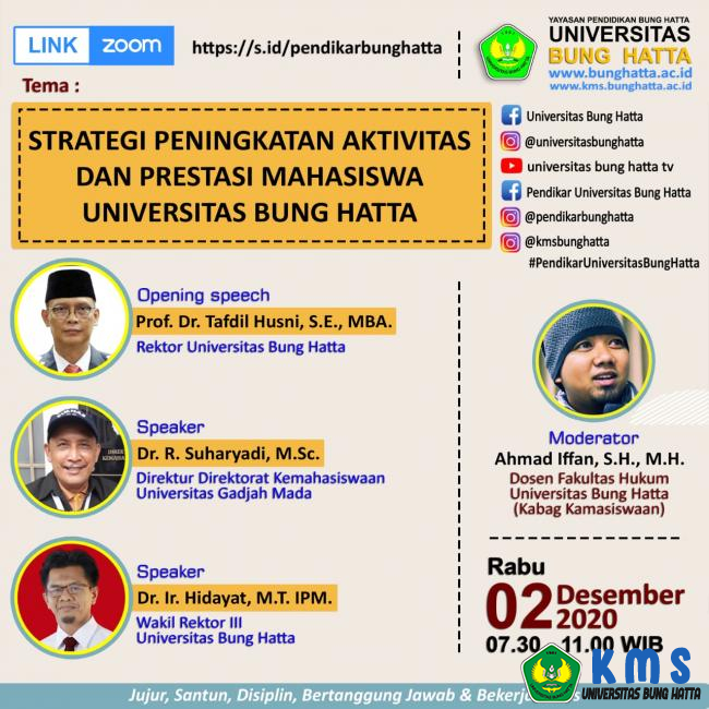 Sosialisasi Strategi Peningkatan Aktivitas dan Prestasi Mahasiswa Universitas Bung Hatta